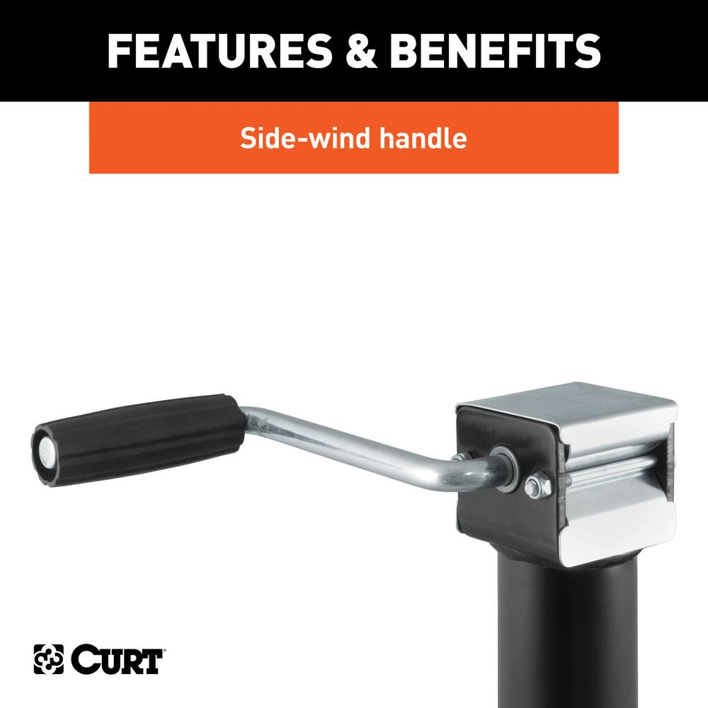 CURT Bracket-Mount Swivel Jack with Side Handle