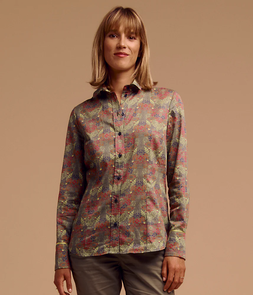 Chemise imprimée en popeline de coton CALICE-T850J/85215/550