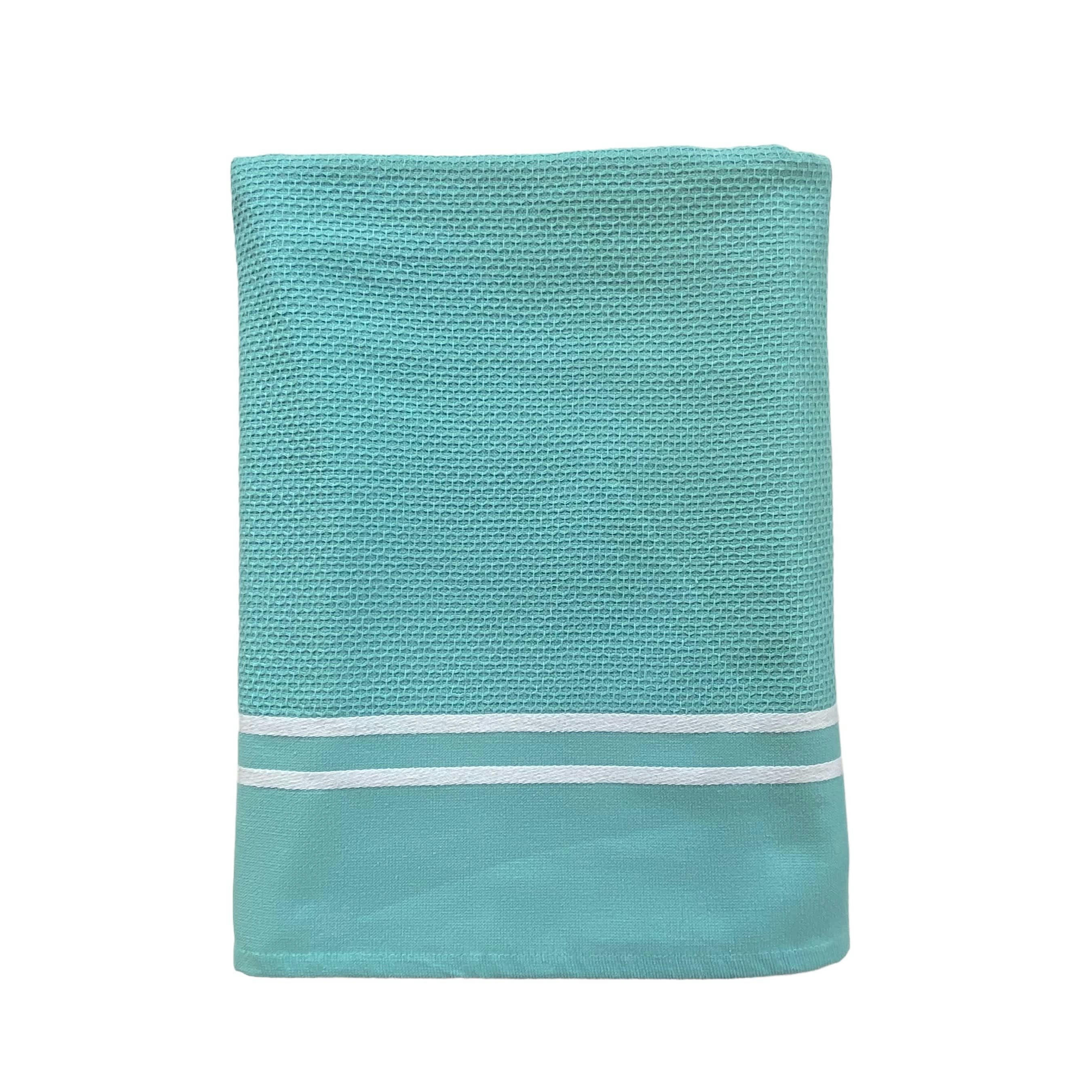 FOUTA "WAFFLE" - Fouta doublée éponge "Waffle" Aqua 90x170
