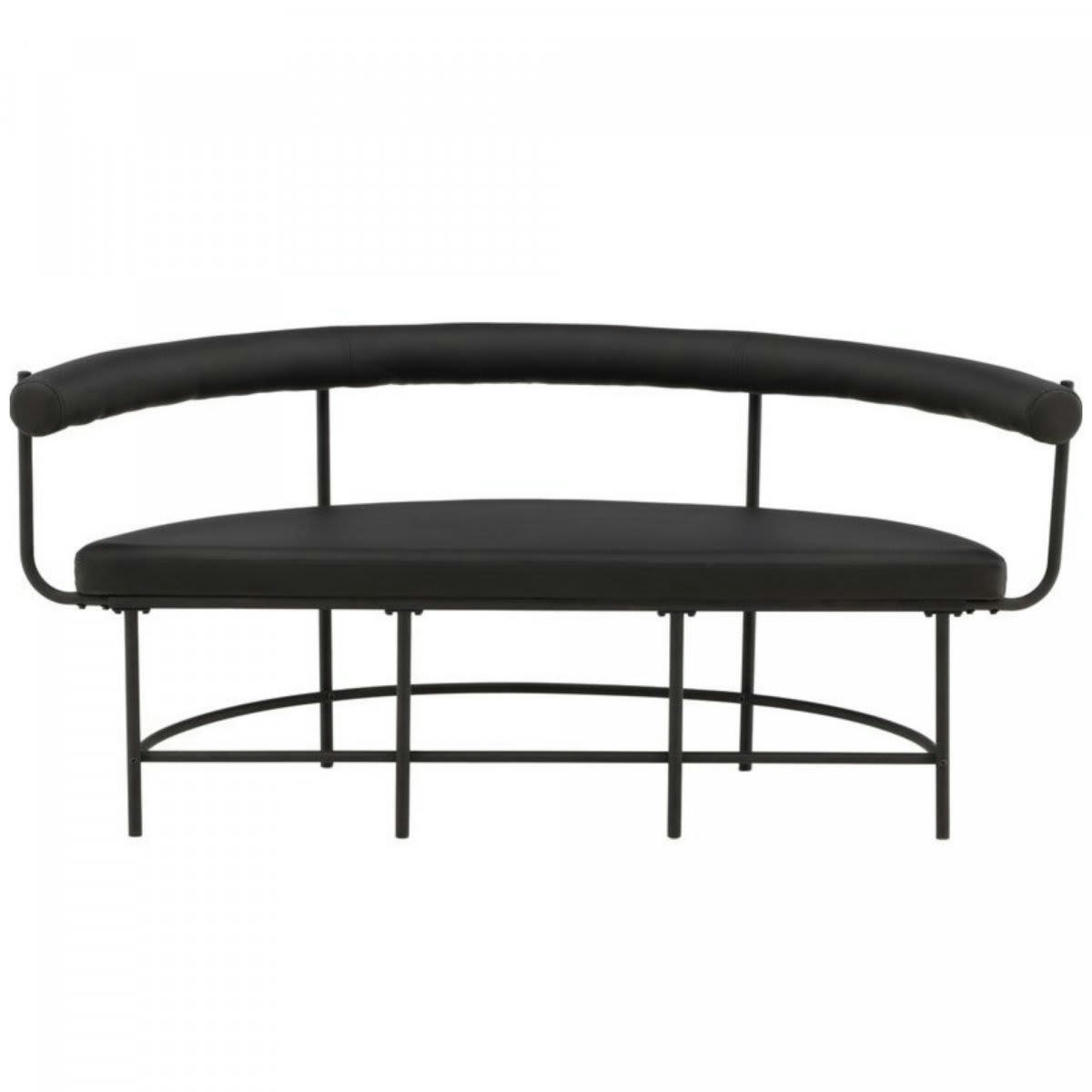 HUMBERT - Banc design 165cm en simili et métal noir