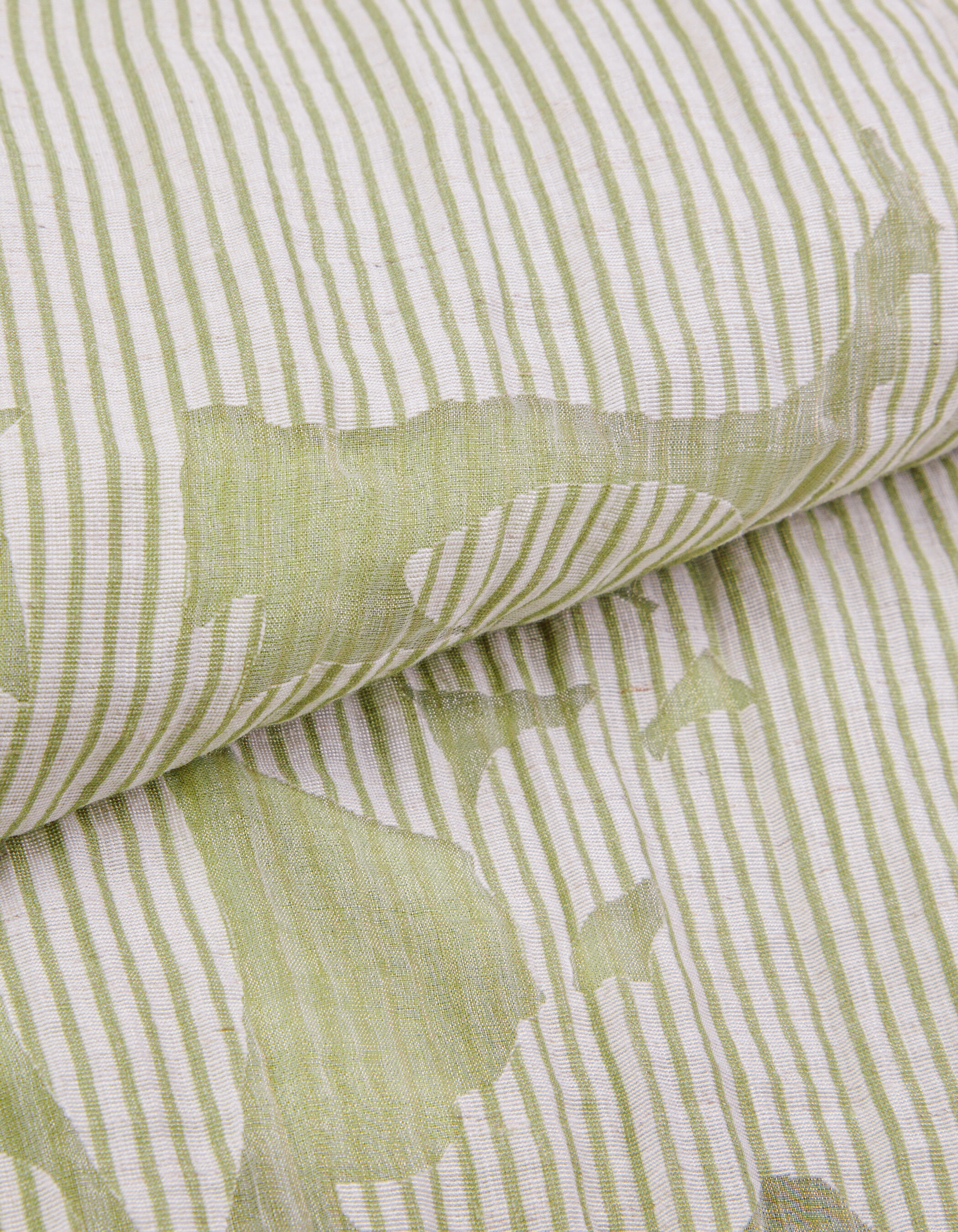 Jupe verte motif floral rayé Femme