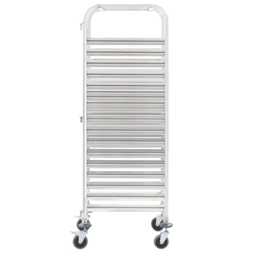 NNEVL Kitchen Trolley for 16 Trays 38x55x163 cm Stainless Steel