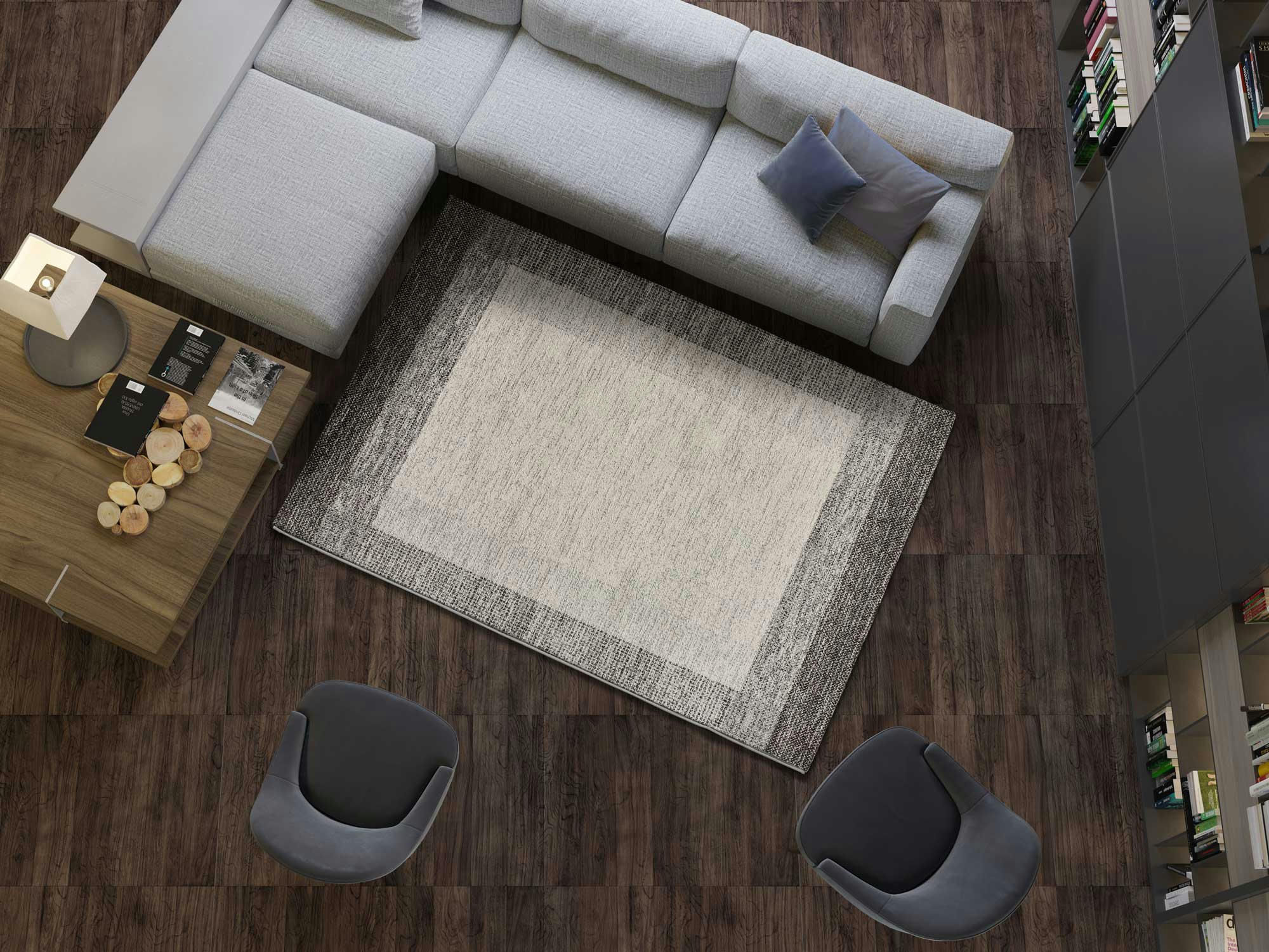 DELTA - Tapis géométrique gris, 190X280 cm