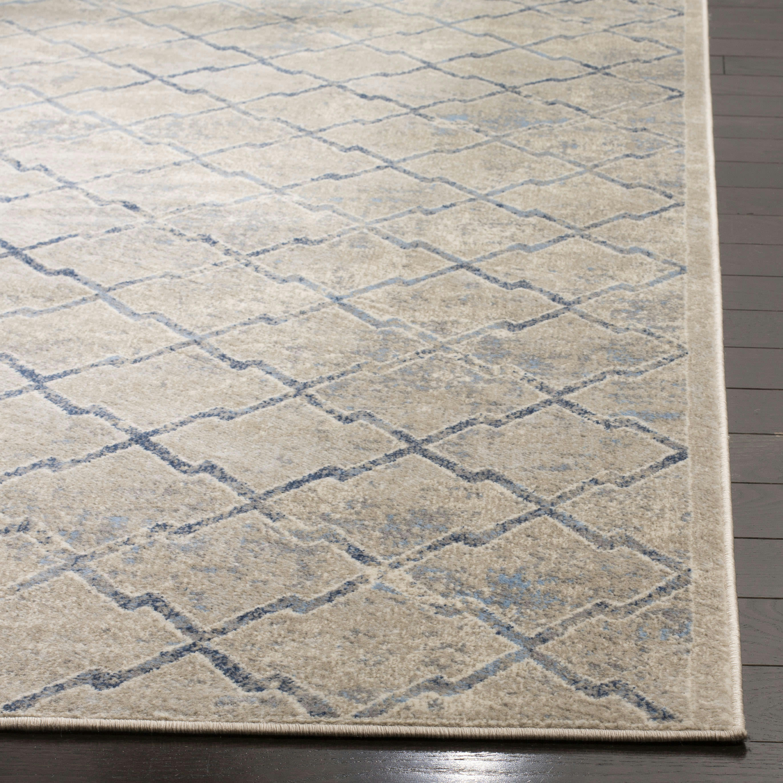 BRENTWOOD - Tapis de salon interieur en gris clair & bleu, 183 x 274 cm