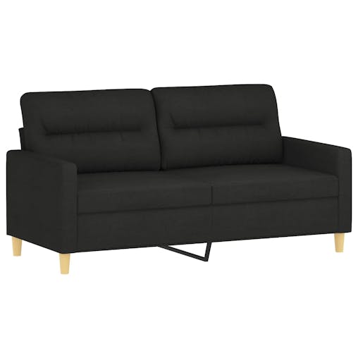 NNEVL 2-Seater Sofa Black 140 cm Fabric