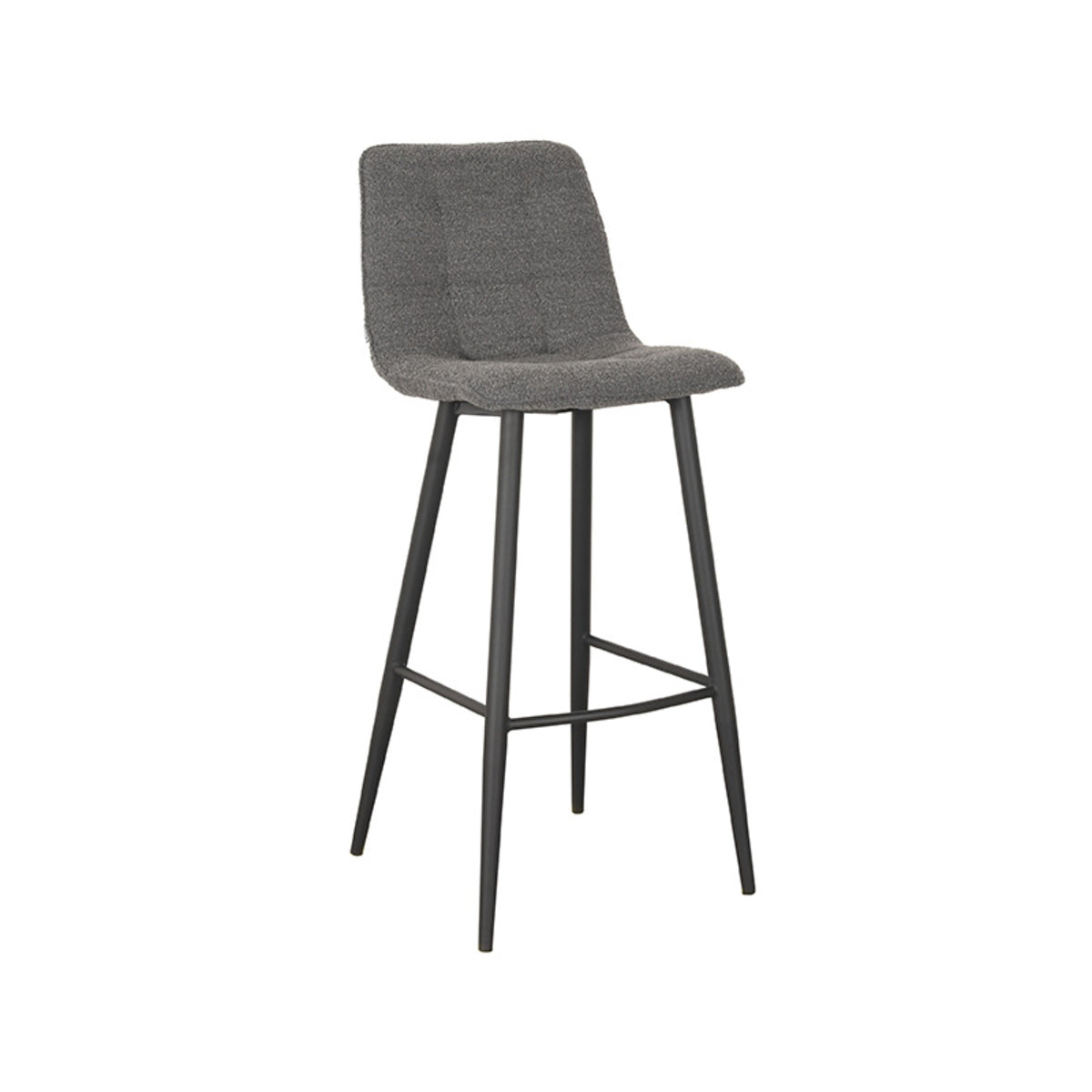 LABEL51 Barkruk Jelt - Grijs Bouclé - Zithoogte 78cm - Set van 2