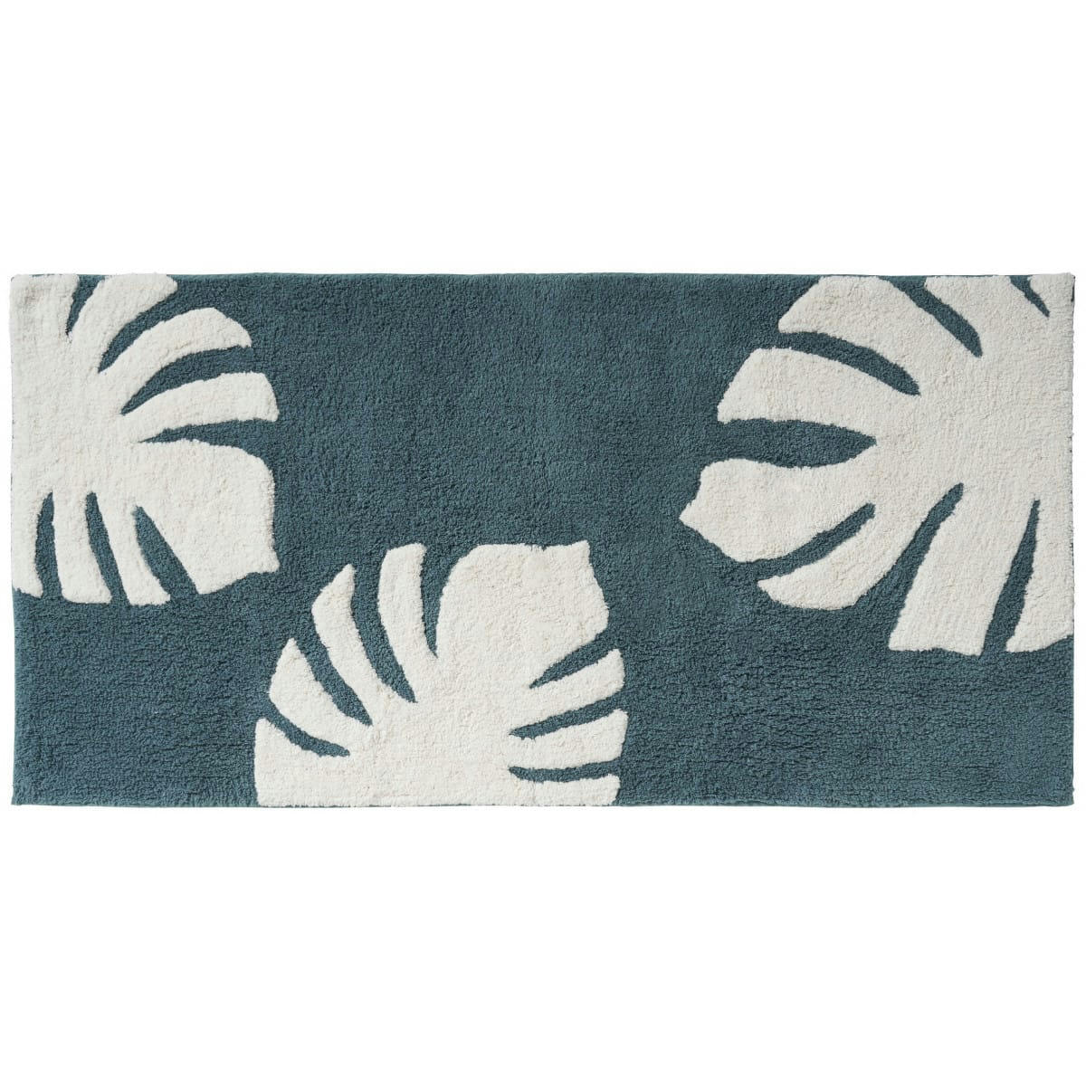 JUNGLE - Tapis de bain coton fantaisie vert sauge 60x120cm