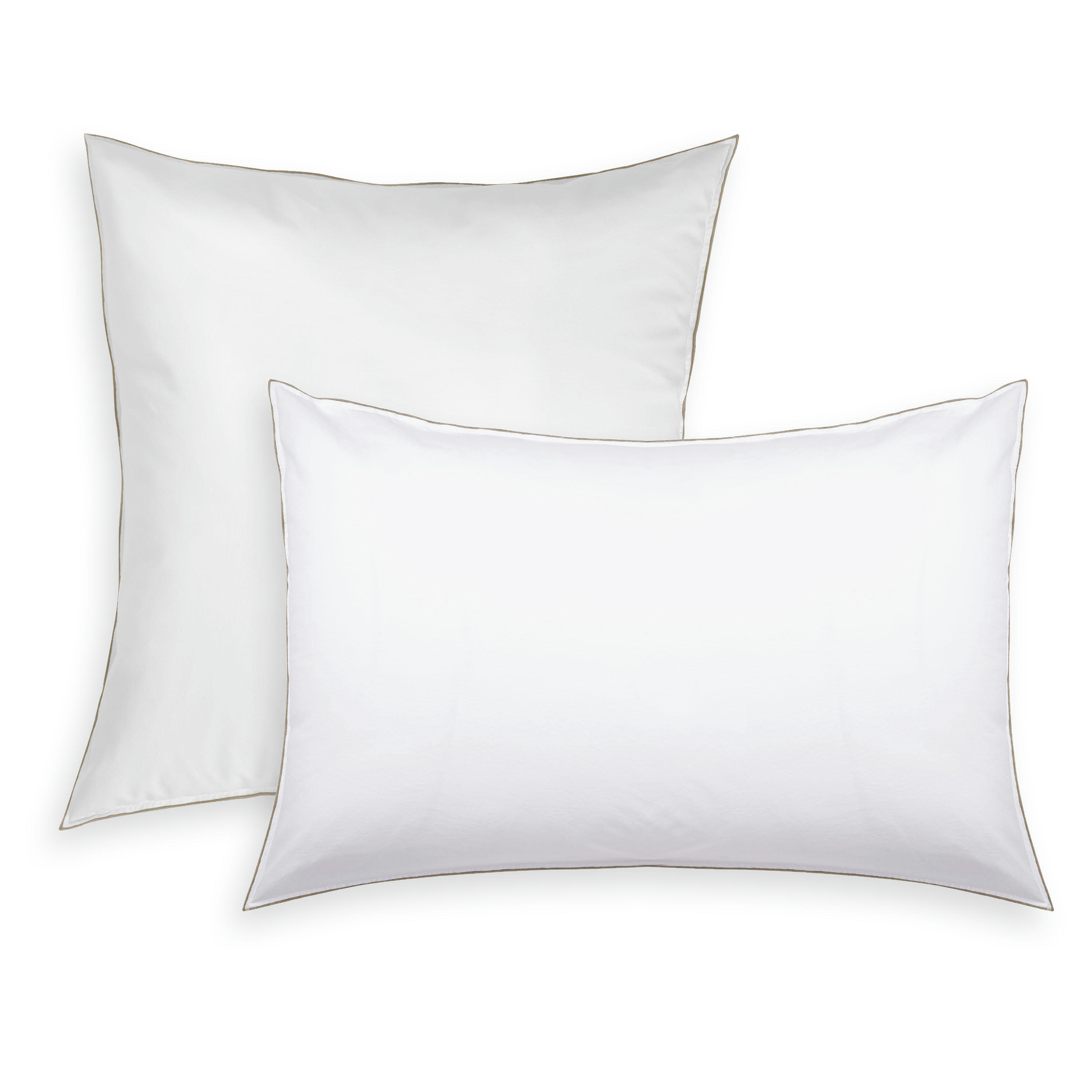 DOUCEUR LAVÉE - Taie d'oreiller percale coton lavé 65x65cm Blanc, Désert