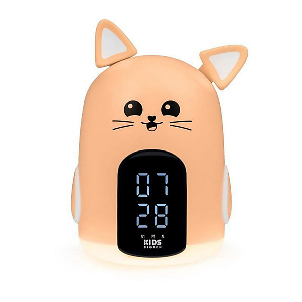 Bigben - Reveil Veilleuse Mia - Design Chat - Eclairage LED Reglable - Reveil Lumineux