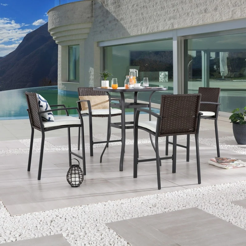 Patio Festival 4-Person Outdoor Bar Height Bistro Dining Set