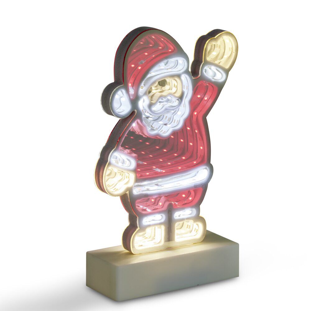 Père no&euml;l miroir infini lumineux 117LED H23,5cm