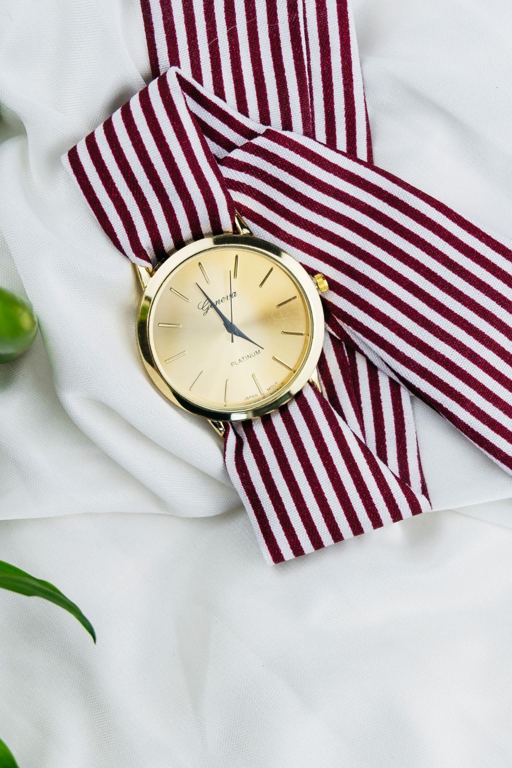 The Colourful Aura Brown Changeable Stripe Cloth Women Bracelet Wristwatch