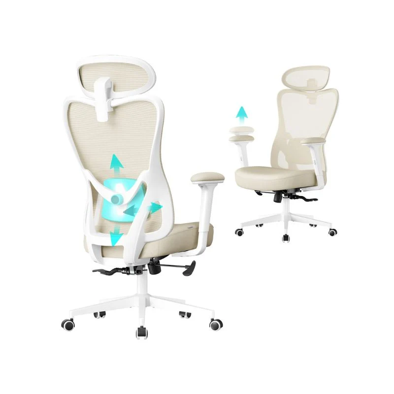 Fauteuil de bureau ergonomique avec appui-tête et soutien lombaire