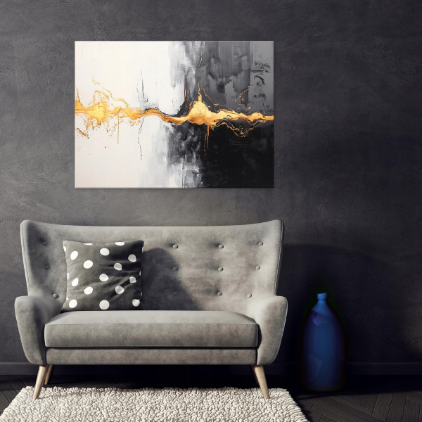 Obraz Na Płótnie Ścianę Do Sypialni Salonu Kuchni Abstrakcja Złoto 60X40