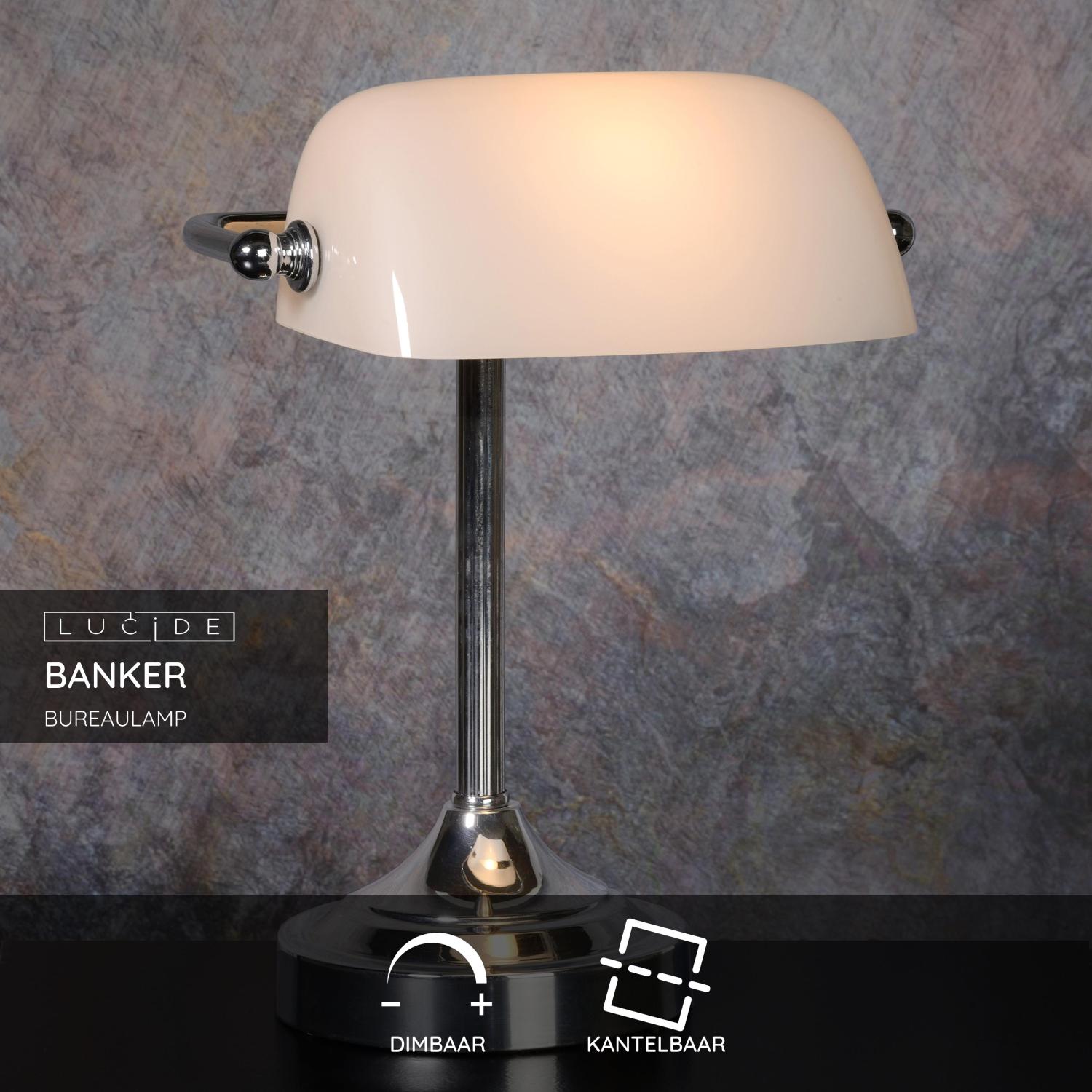 Lucide BANKER Bureaulamp - Chroom