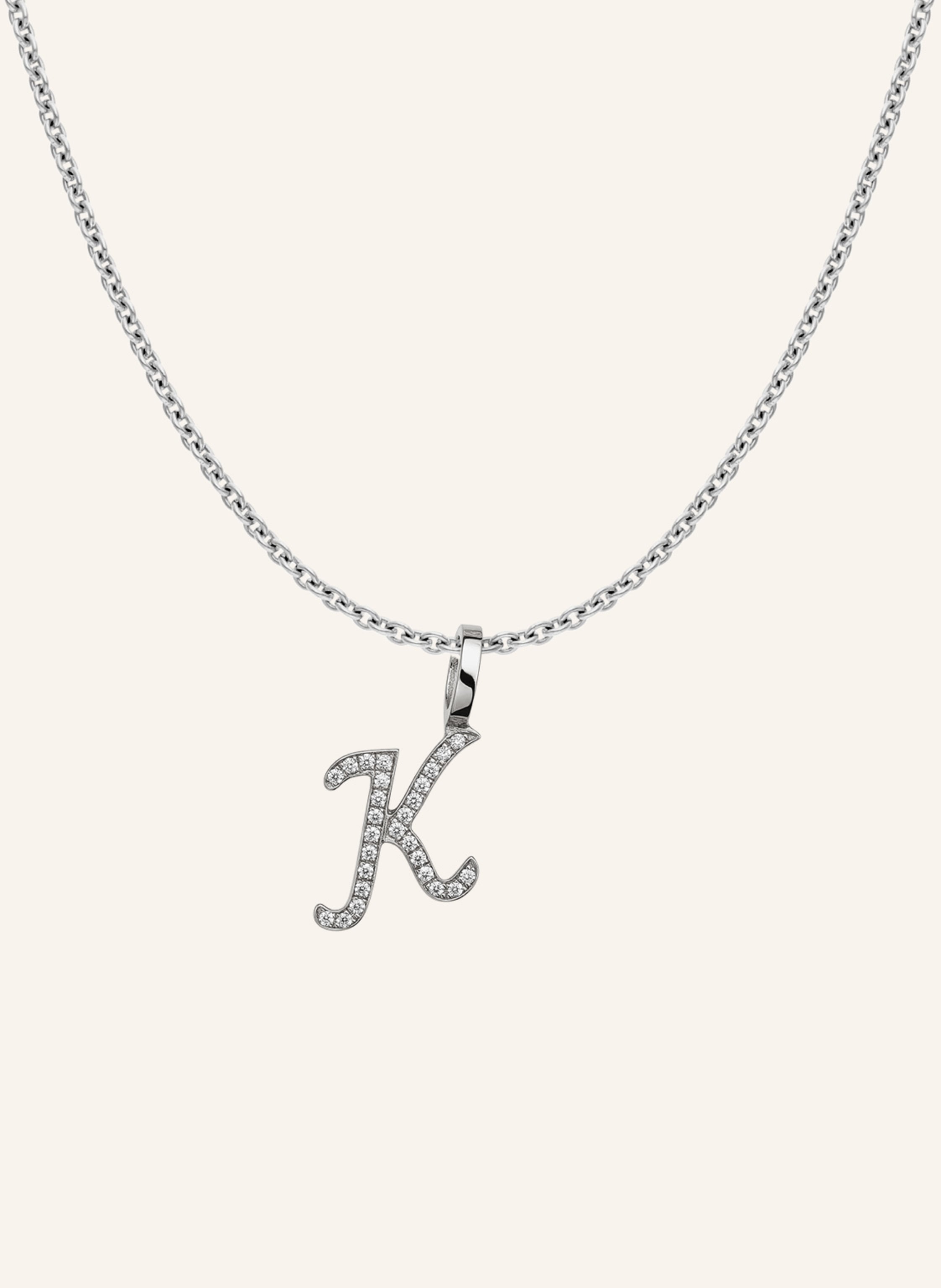 CADA Kette TINY DIAMOND LETTER K