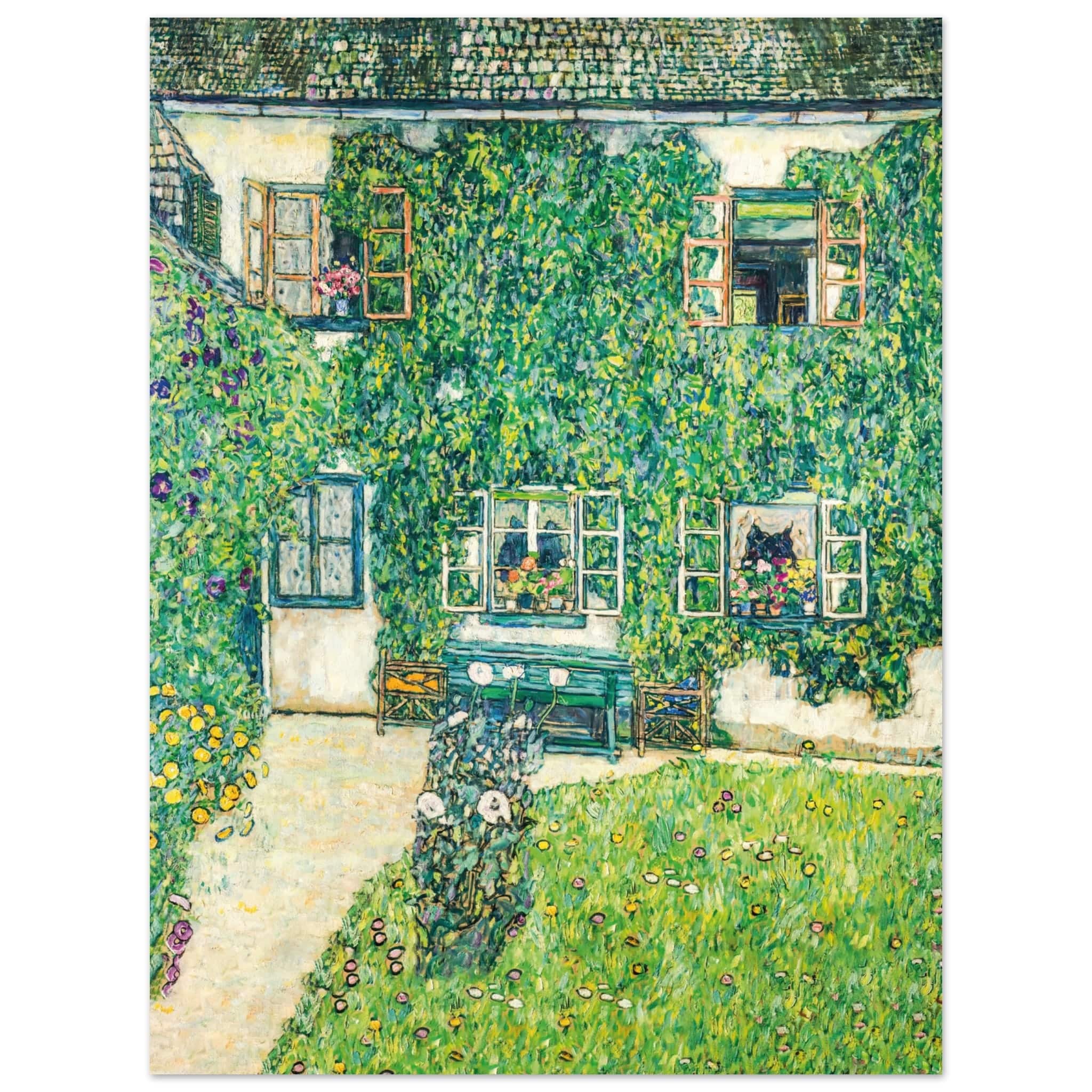 Artfulprints Poster Gustav Klimt - The house of Guardaboschi  - 30x40 cm - Groen