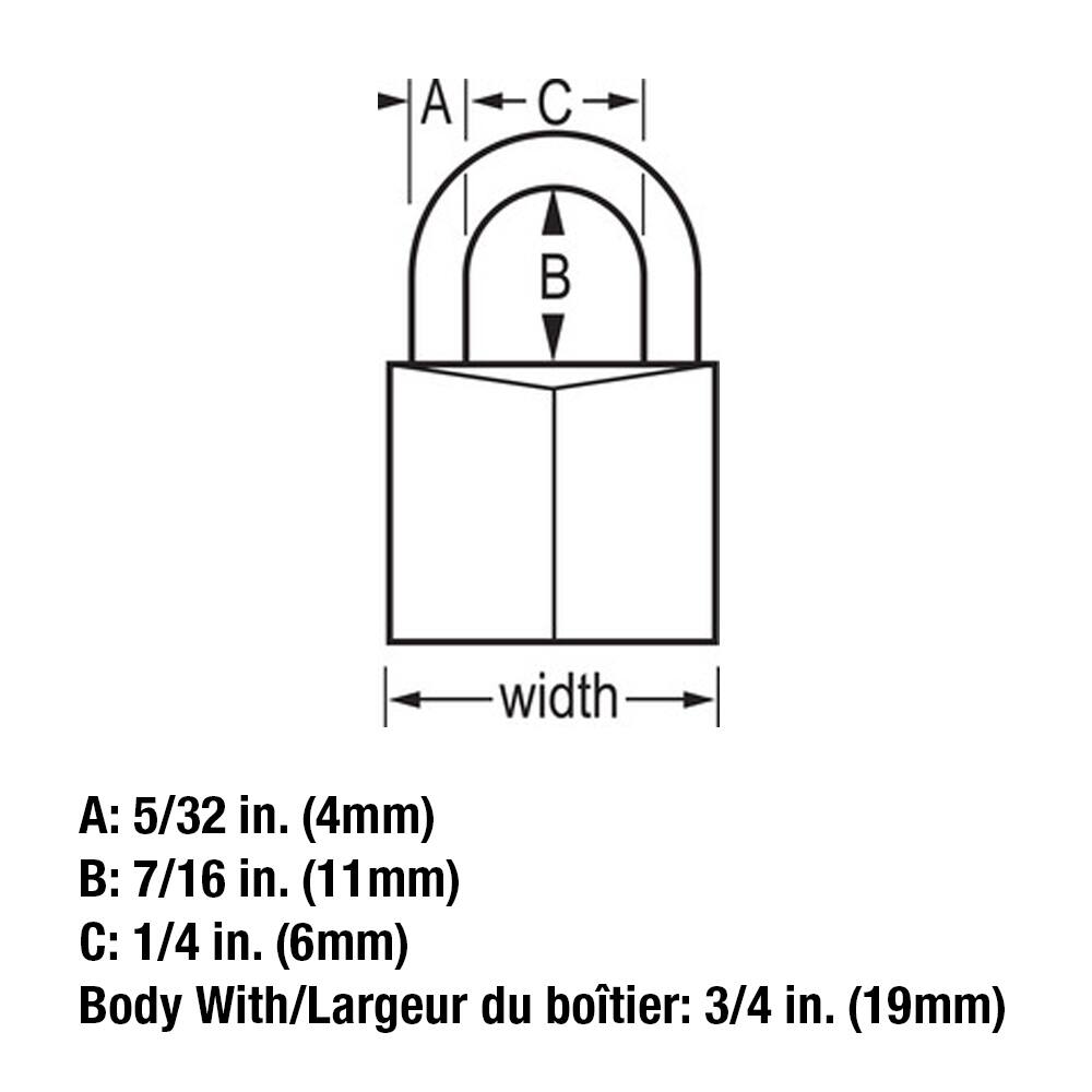 Master Lock 19mm-Wide Vinyl-Covered Solid Body Keyed Padlocks with 11mm Shackles, Black, 4-pk