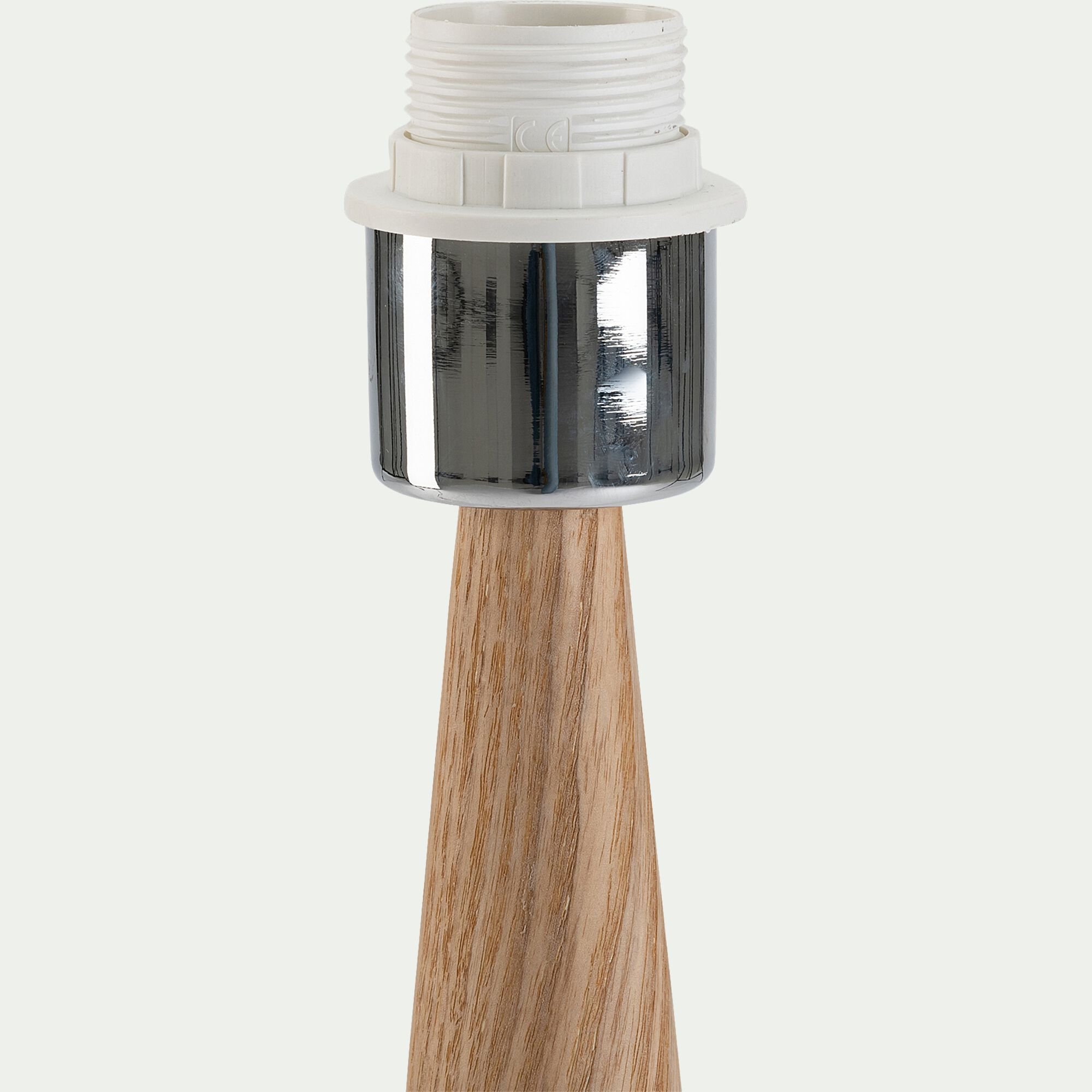 KONE - Pied de lampe à poser en métal effet bois clair H51,5cm - naturel