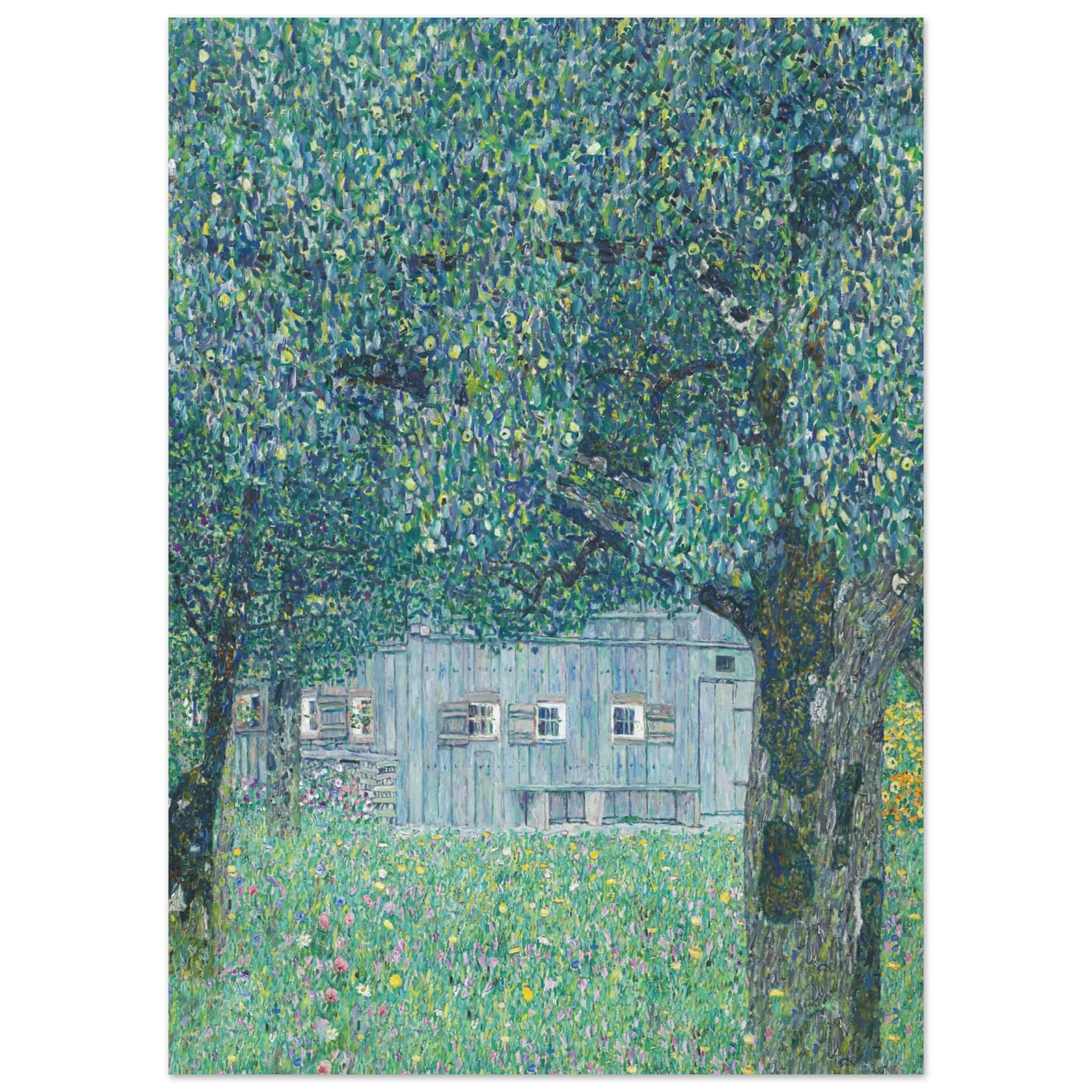 Artfulprints Poster Gustav Klimt - Farmhouse in upper Austria  - 50x70 cm - Donkergroen