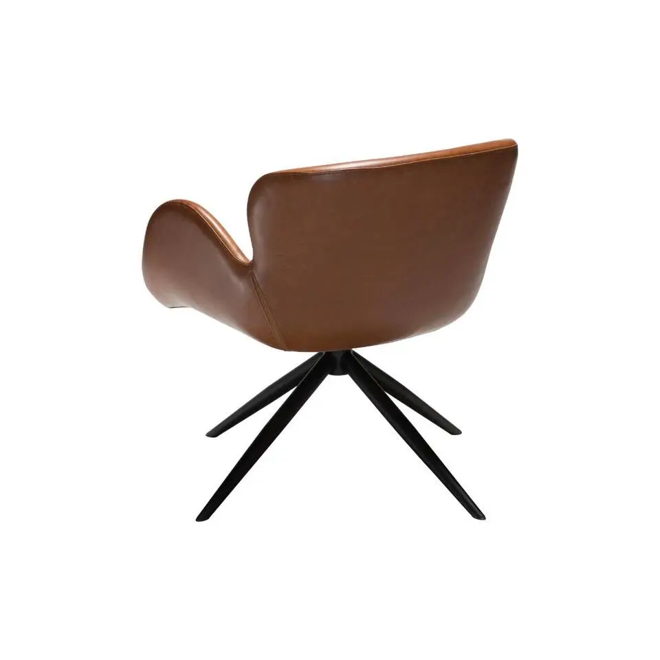 Hioshop Gaia Dan-Form fauteuil met armleuningen PU-kunstleer lichtbruin