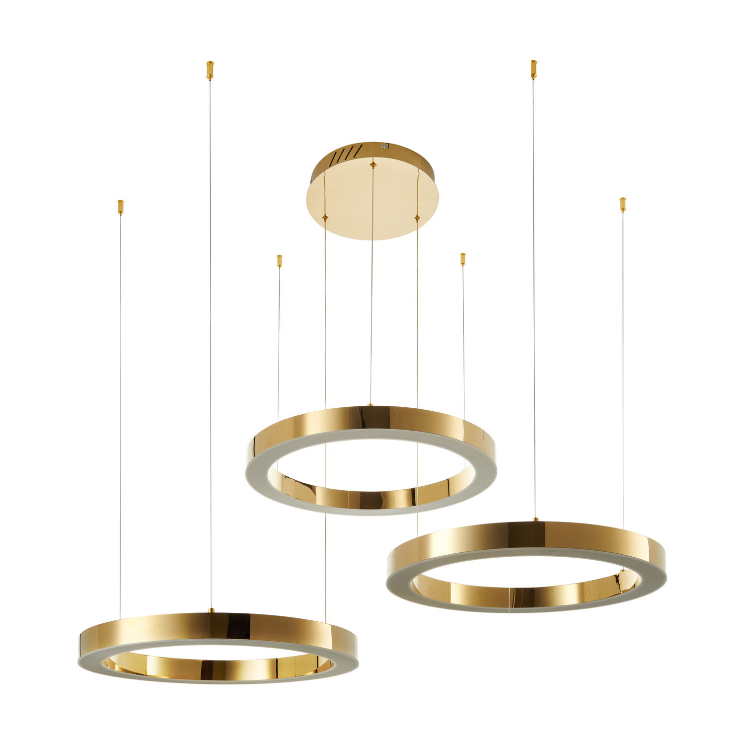 Lampa wisząca CIRCLE 60 80 100 LED mosiądz na 1 podsufitce