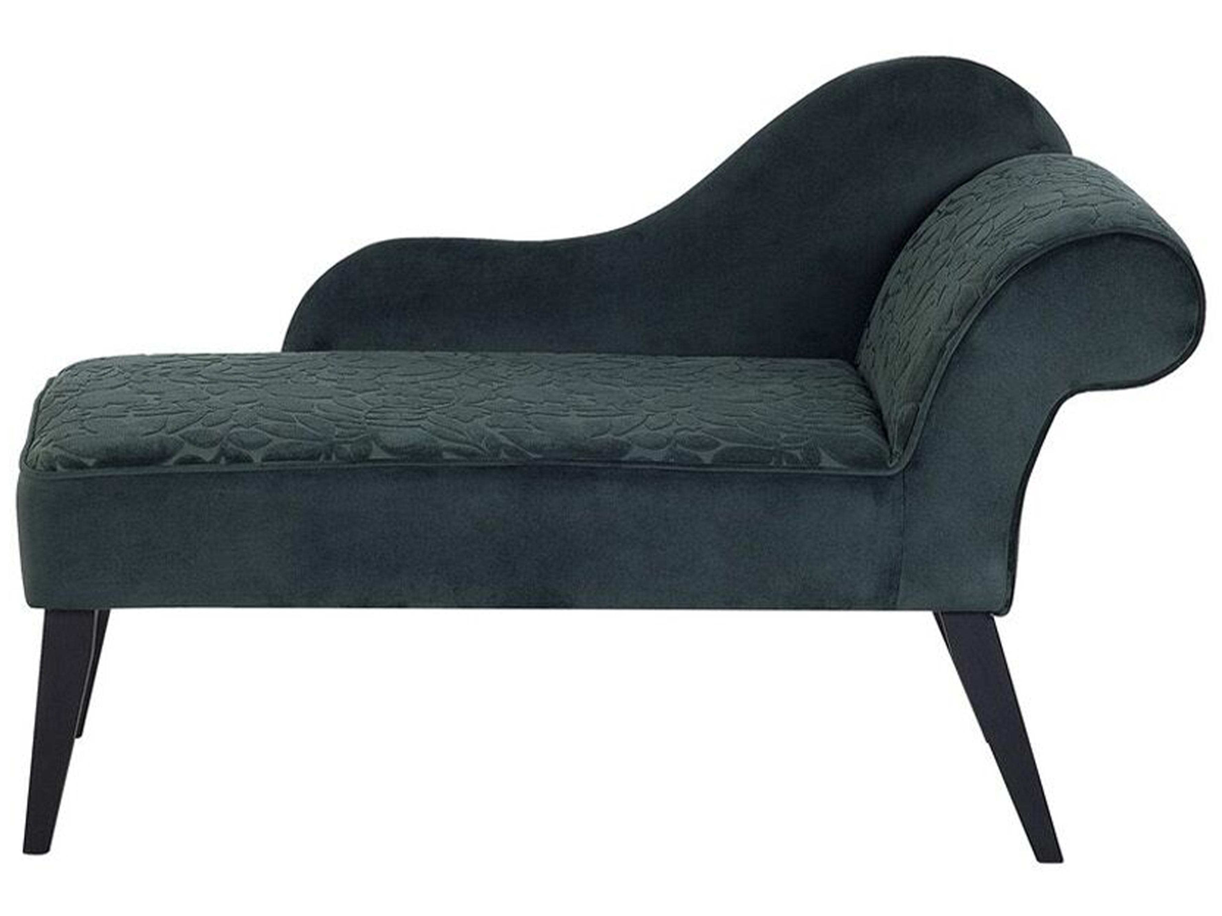 Right-Hand Chaise Longue BIARRITZ Velvet Dark Green