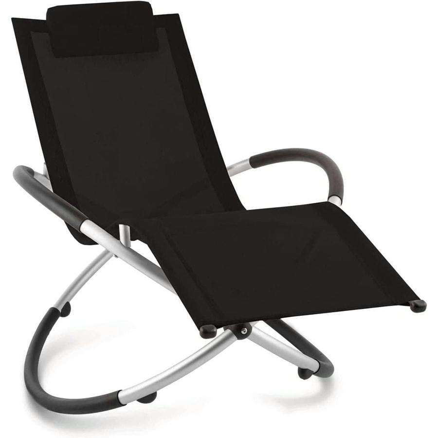 ELLITTICA - Rocking chair en métal et textilène noir.