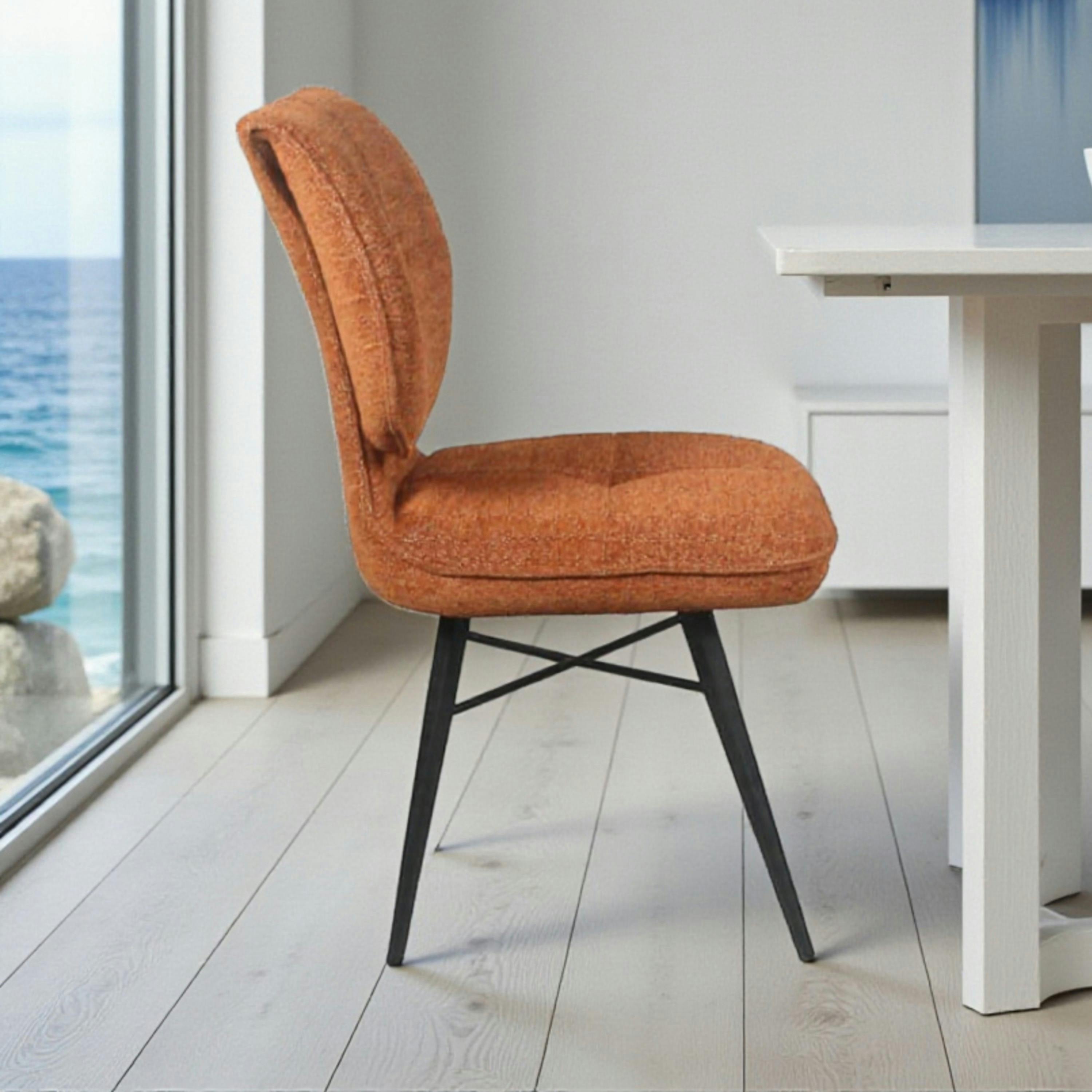 Chaise tissu rouille à dossier double (lot de 2) LIGURIE