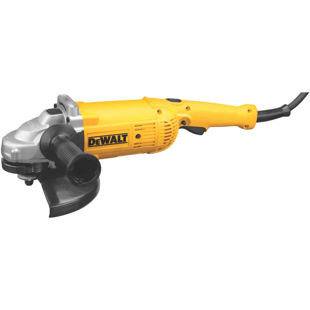 DEWALT DWE4519 15A 4.0 HP Corded Low-Profile Angle Grinder with Auxiliary Handle & Guard, 9-in