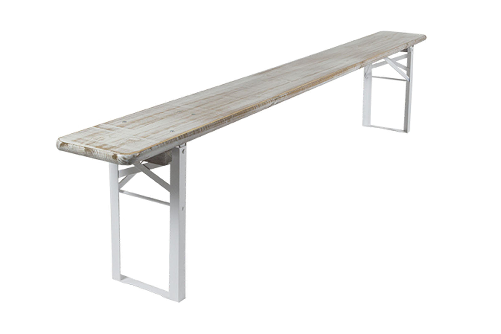 MaximaVida inklapbare picknickbank Berlijn 200 x 25 cm whitewash - FSC hout