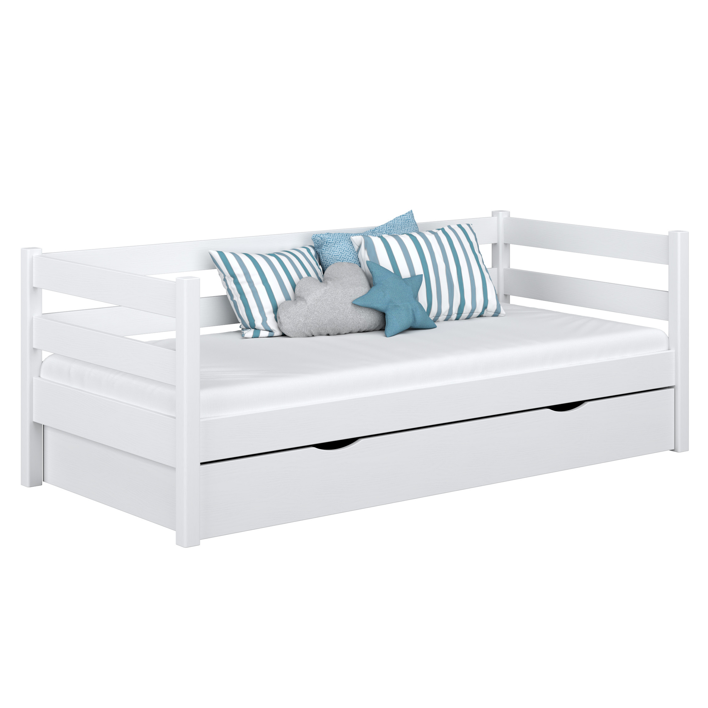 Drewniane łóżko sofa z szufladą N01