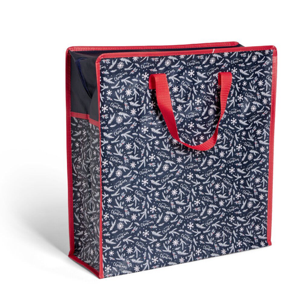 Sac zip décor No&euml;l avec poignées H40x42cm (3 modèles)