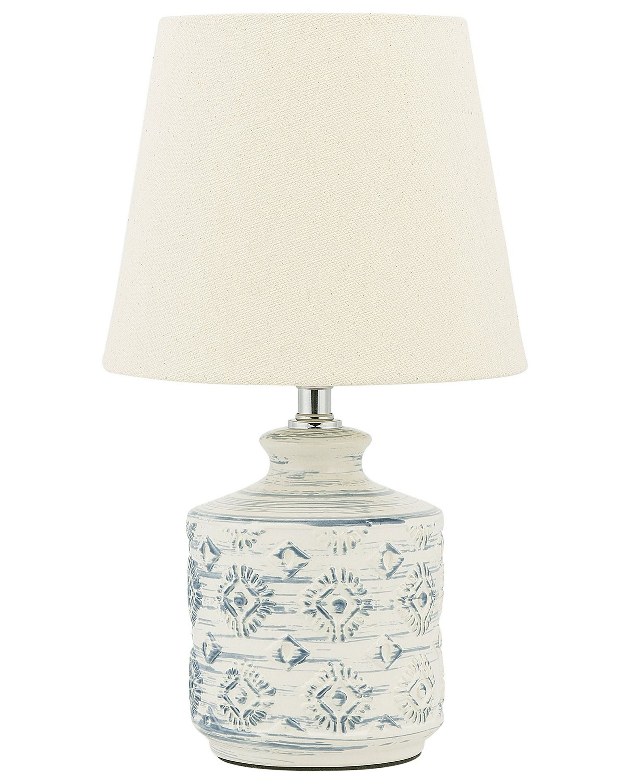 Lampa stołowa 35cm ceramiczna wzór beżowa