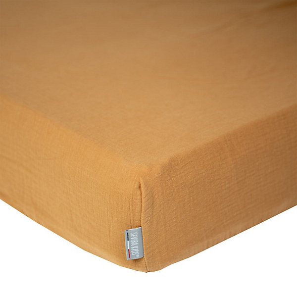 Drap housse uni en gaze de coton