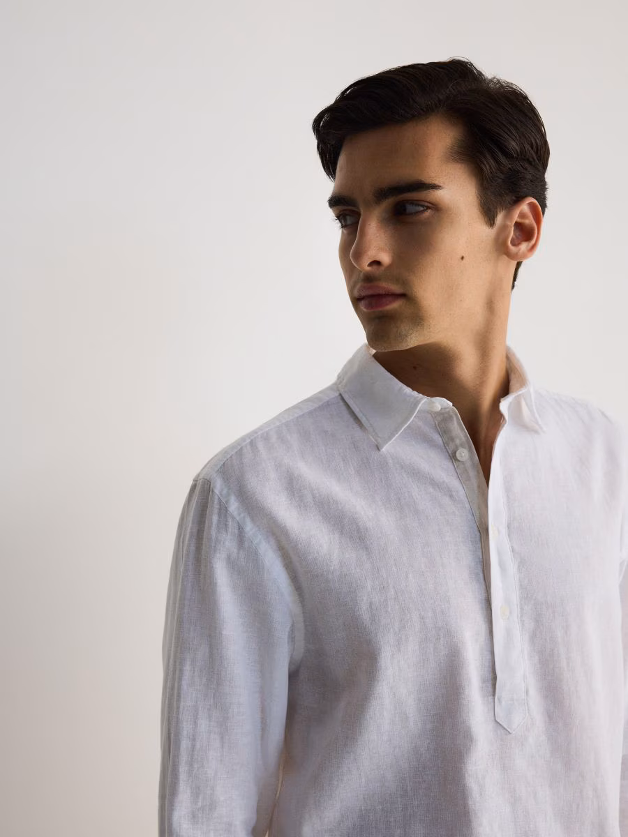 Regular Fit Linen Rich Shirt