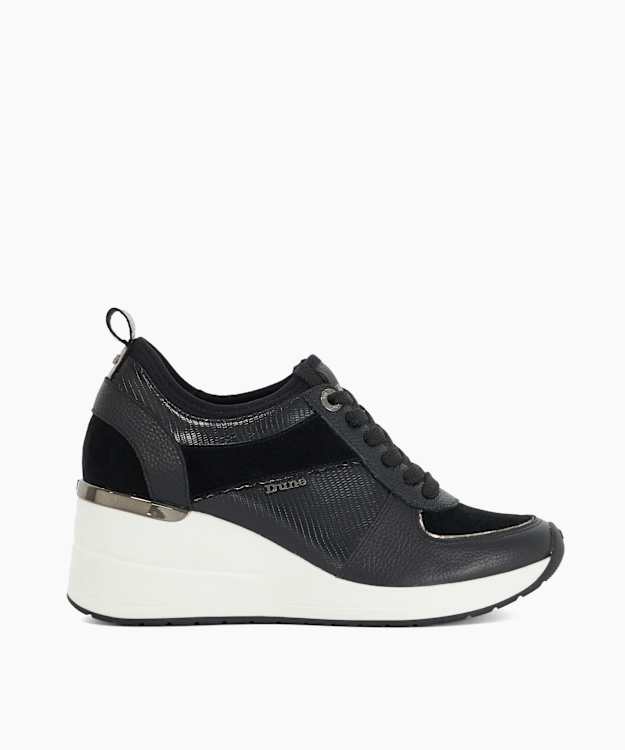 Eloisa Black - Lace-Up Wedge Trainers