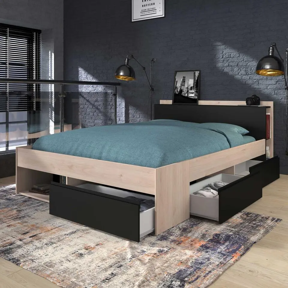 Bed Most 160x200cm - eik/zwart