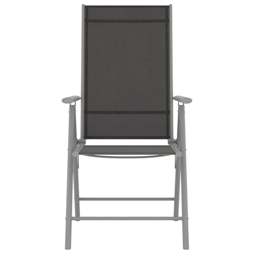 NNEVL Folding Garden Chairs 2 pcs Textilene Black