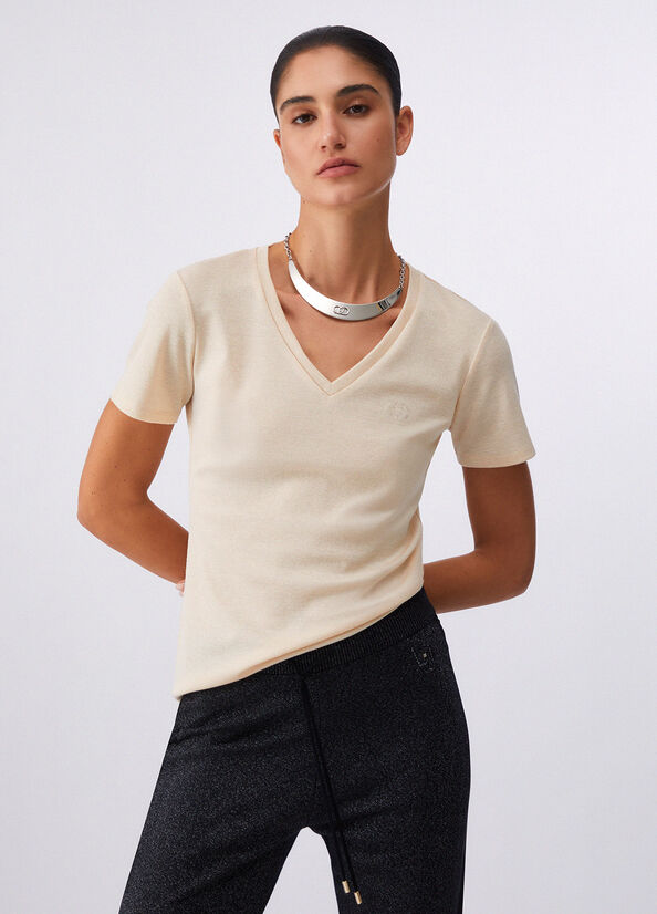 T-shirt con scollo a V