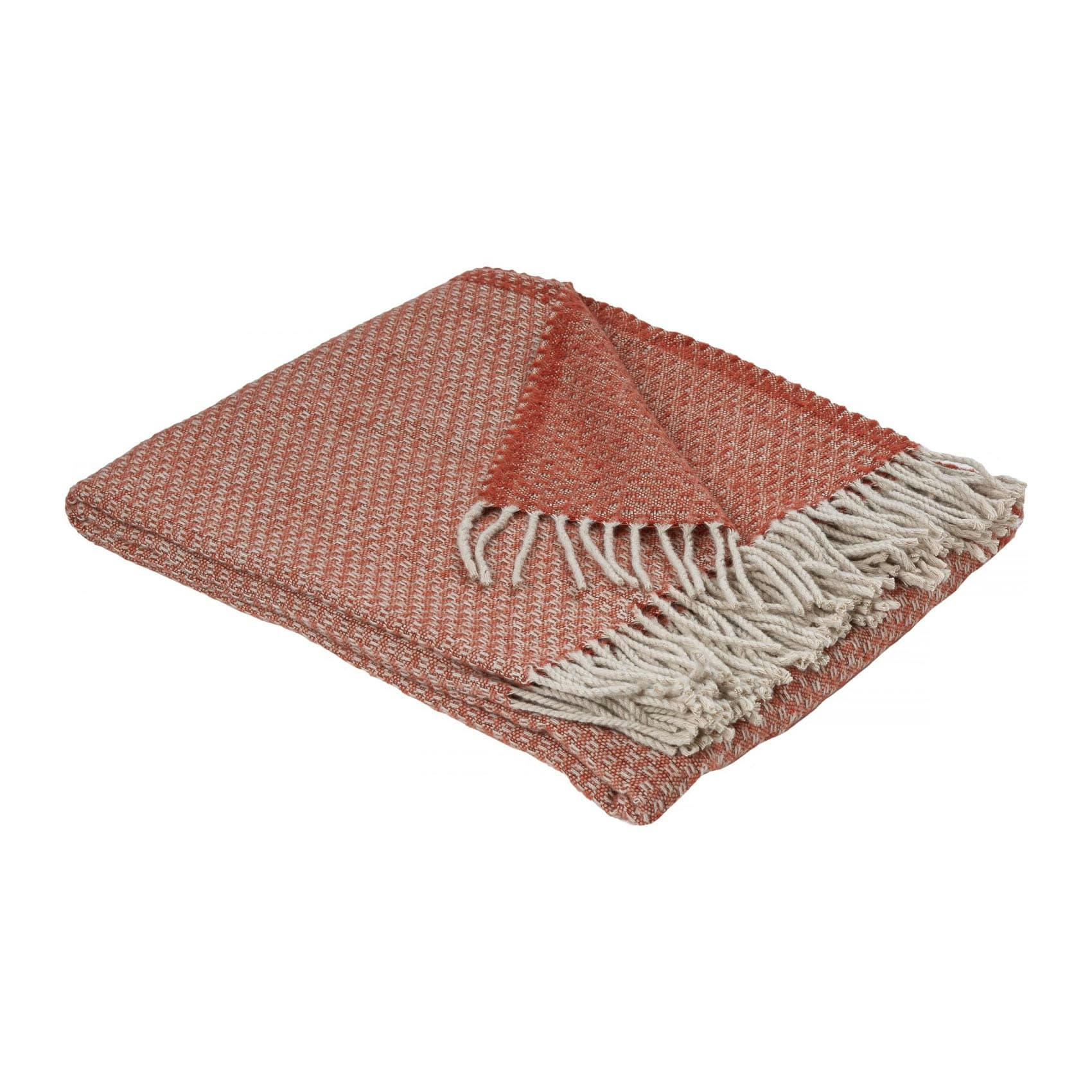 - Plaid en mélange de matière laine rose blush 130x170 cm