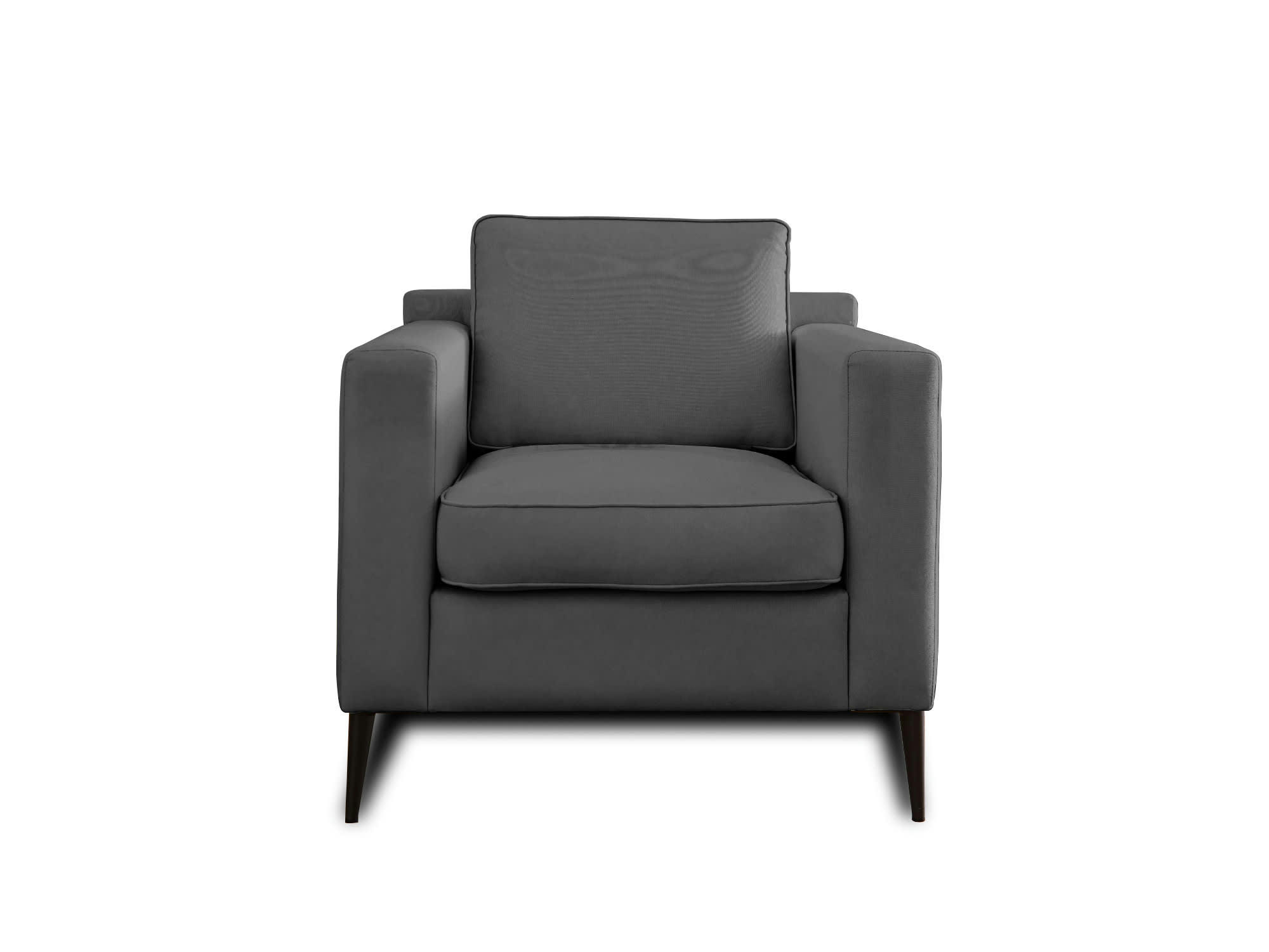 CALLIOPE - Fauteuil en tissu gris foncé