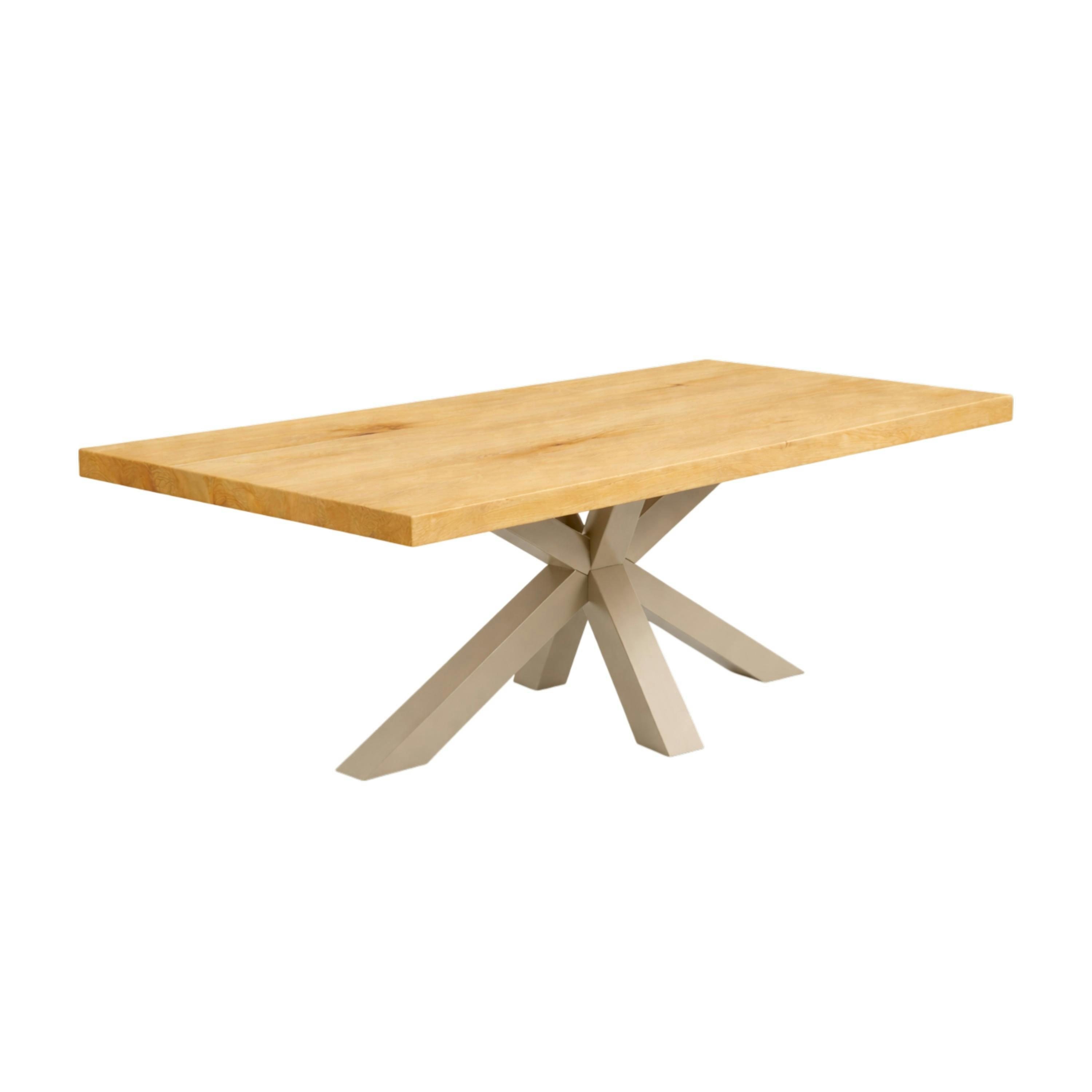 Table extensible bois huilé bords droits pied grège 220 cm PALERME