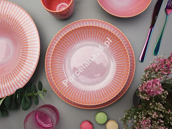 Komplet talerzy na 4 osoby (12 el.) Lubiana - Stoneware Blush