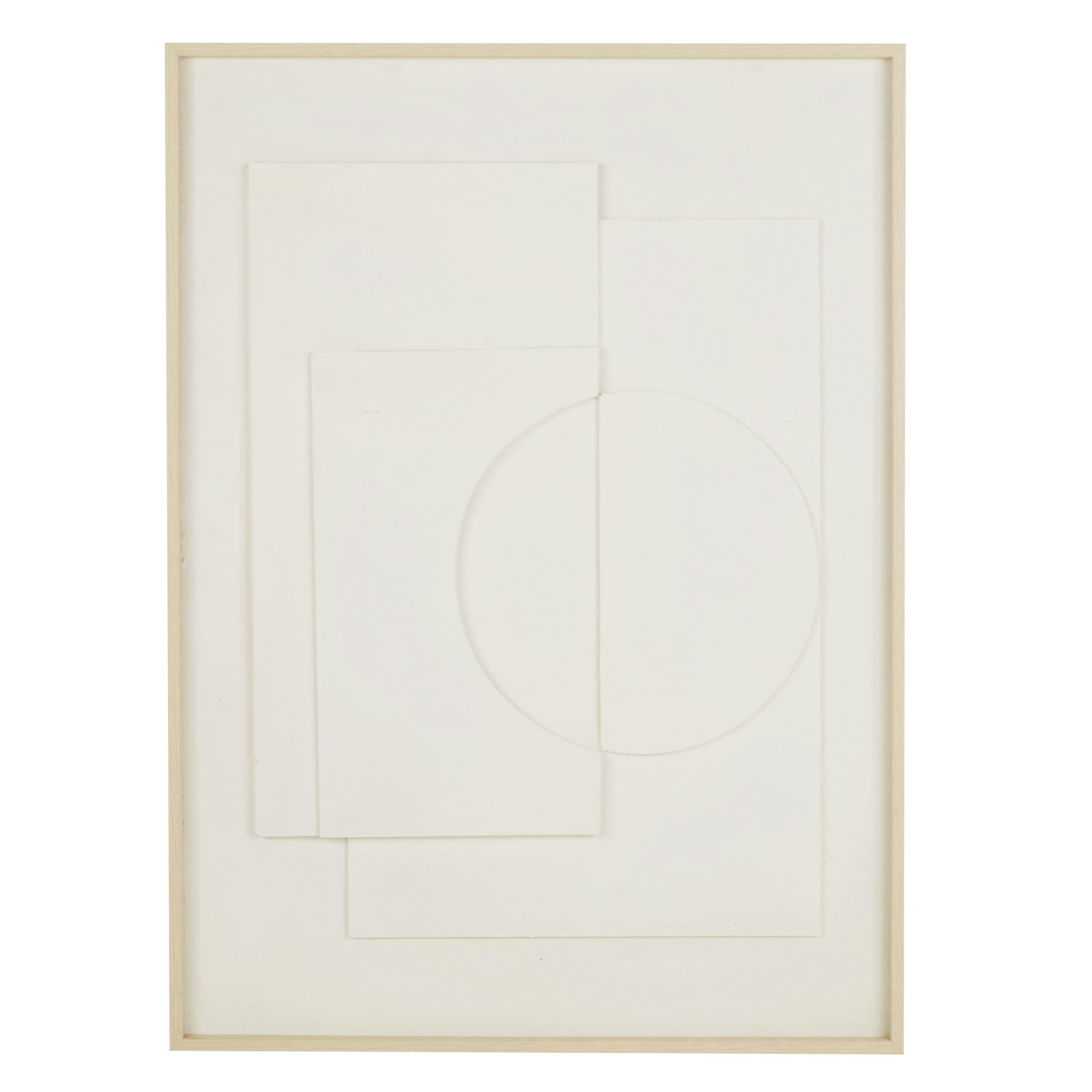 MARLON - Toile peinte abstraite écrue 80x110