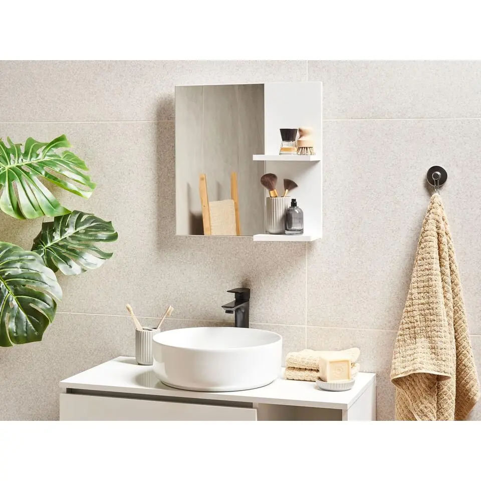 PELOTAS - Spiegel met wandplank - Wit - Vezelplaat