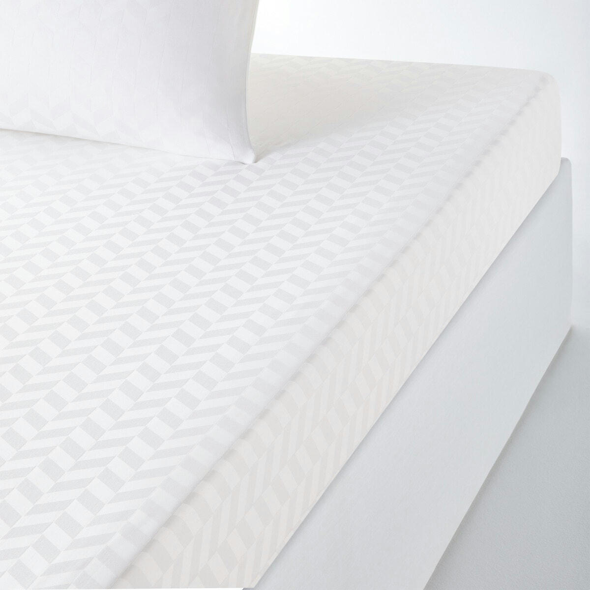 Drap-housse satin coton chevron 30 cm Scenario