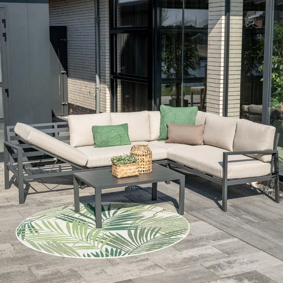 Garden Impressions Denver loungeset 4-delig rechts �?donker grijs
