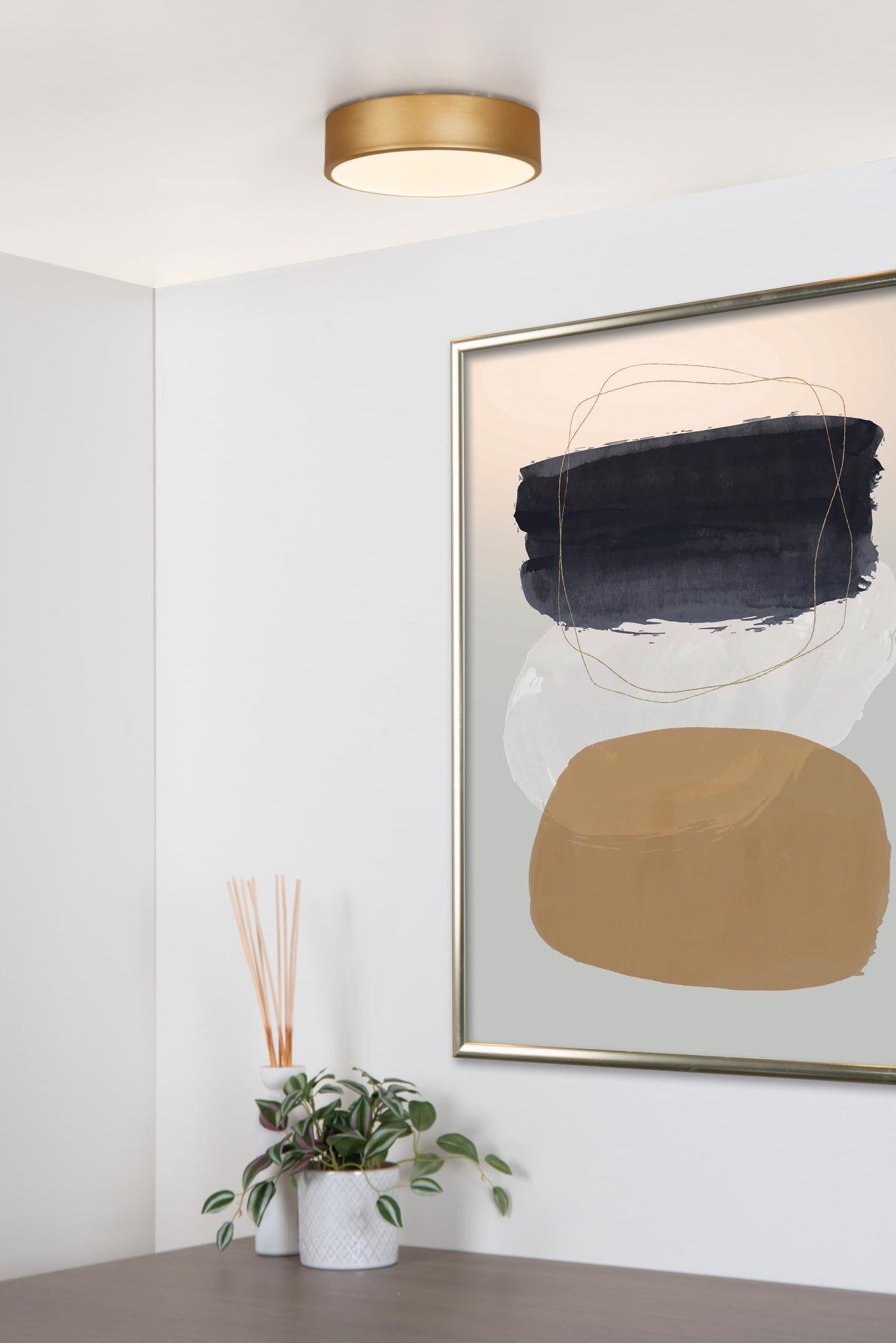 Unar plafondlamp LED Ø20 mat goud