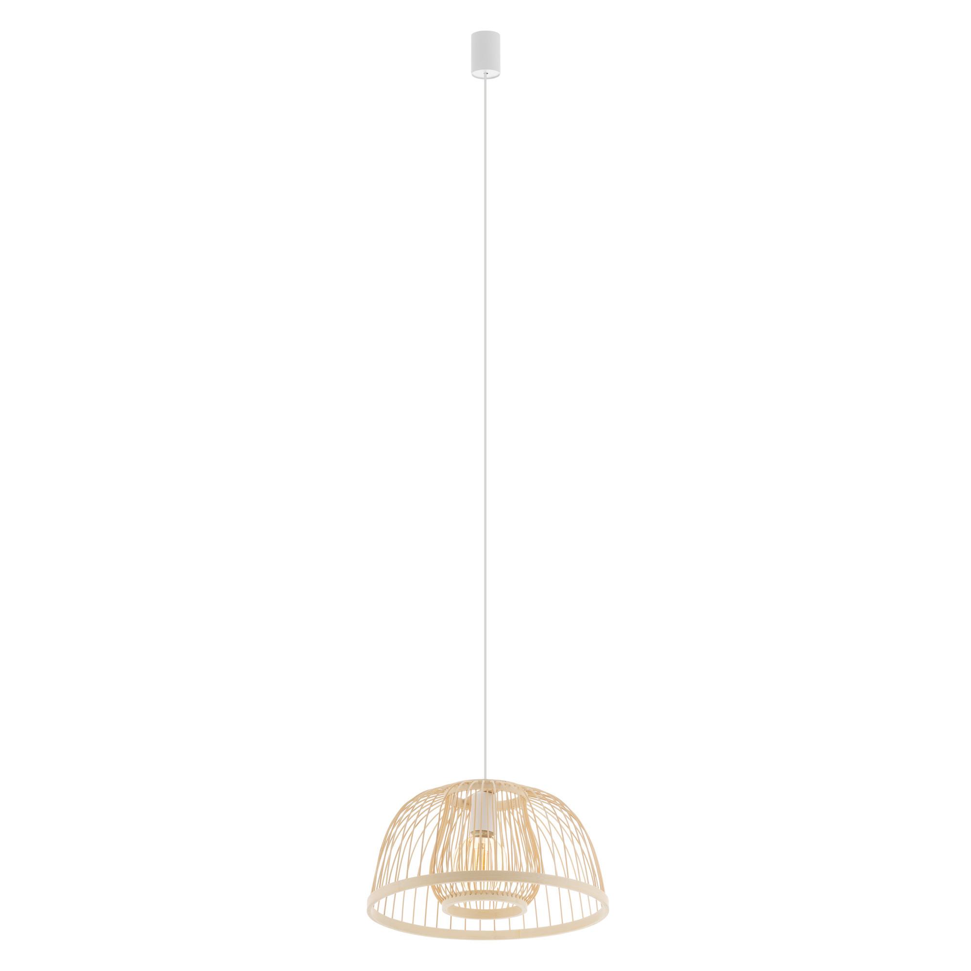Lampa wisząca naturalne drewno-biała KRABI 1xE27x25W Nowodvorski